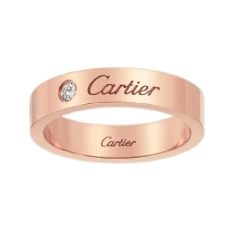 商品[国内直发] Cartier|CARTIER卡地亚 卡地亚 C de 戒指系列 C de 钻石 欧美风 18K玫瑰金 戒指 男女同款情侣款 玫瑰金,价格¥9832,第4张图片详细描述