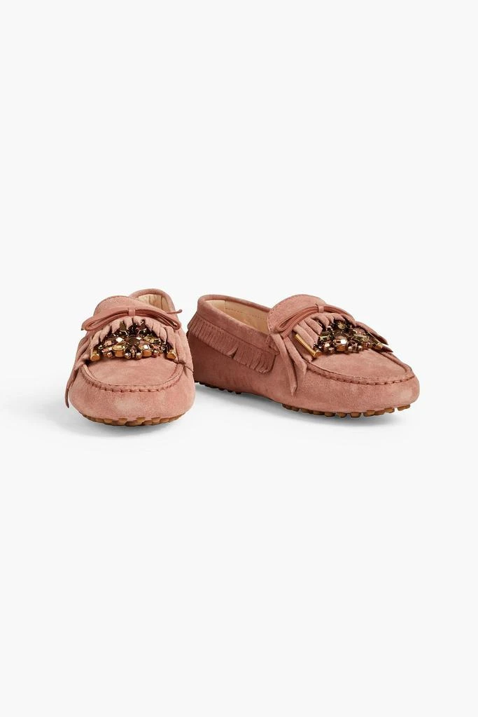 商品Tod's|Gommino embellished fringed suede loafers,价格¥3689,第2张图片详细描述