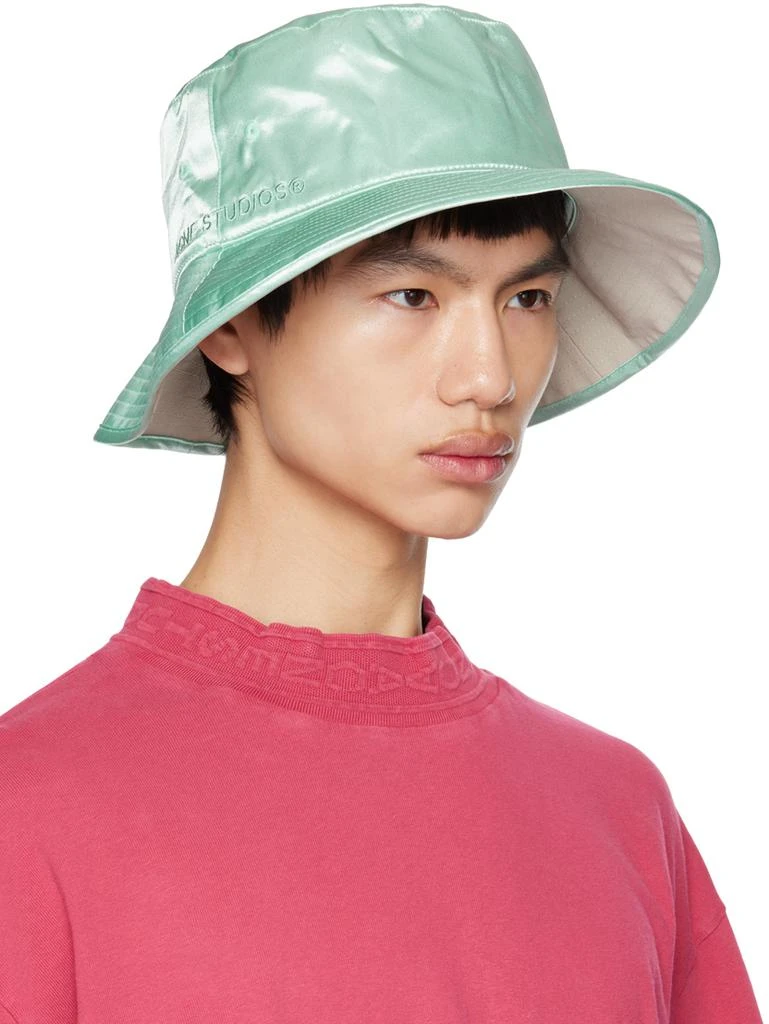 商品Acne Studios|Reversible Green & Gray Embroidered Bucket Hat,价格¥269,第2张图片详细描述