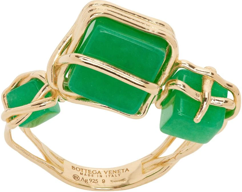 商品Bottega Veneta|Gold Jade Ring,价格¥3587,第1张图片