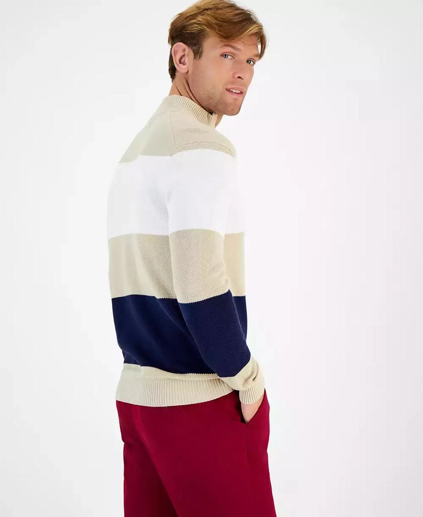 商品Club Room|Men's Bold Stripe Quarter-Zip Sweater, Created for Macy's,价格¥124,第2张图片详细描述