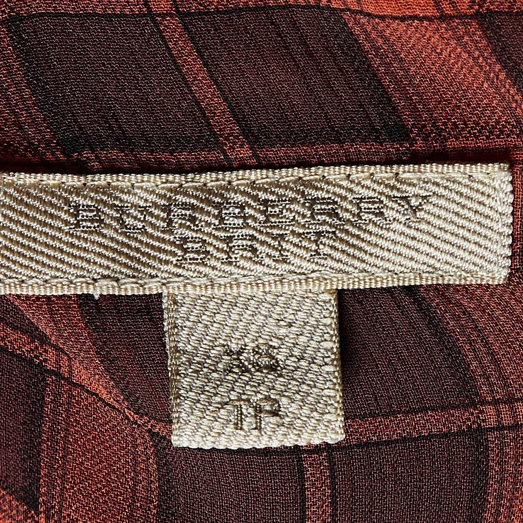 商品[二手商品] Burberry|Burberry Brit Brick Red Plaid Check Silk Crepe Pleated Shirt XS,价格¥990,第4张图片详细描述