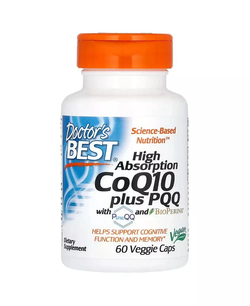 商品Doctor's Best|High Absorption CoQ10 Plus PQQ - 60 Veggie Caps,价格¥248,第1张图片