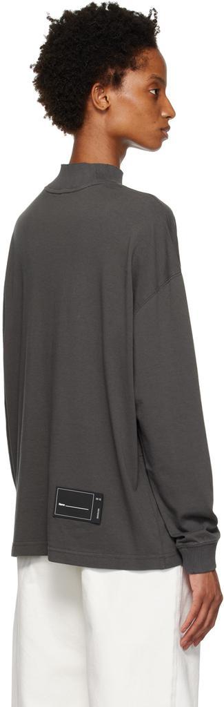 商品We11done|Gray High Neck Long Sleeve T-Shirt,价格¥587,第5张图片详细描述