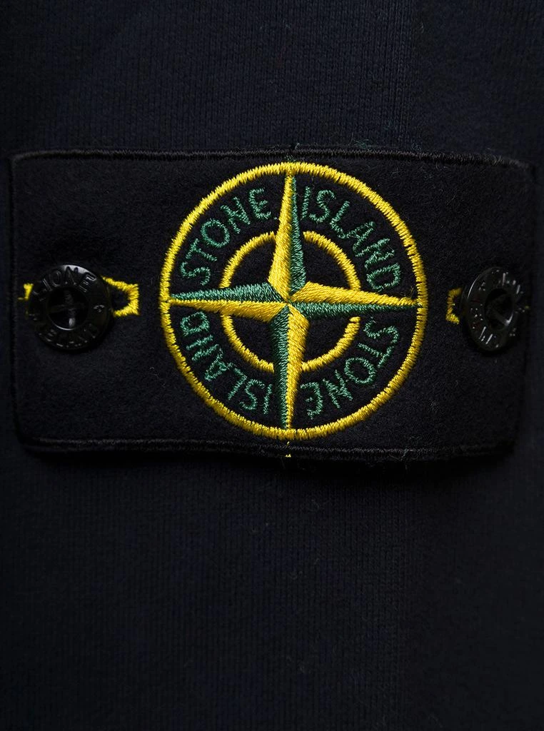 商品Stone Island|Blue Cotton Hoodie with Logo patch Stone Island Man,价格¥2120,第3张图片详细描述