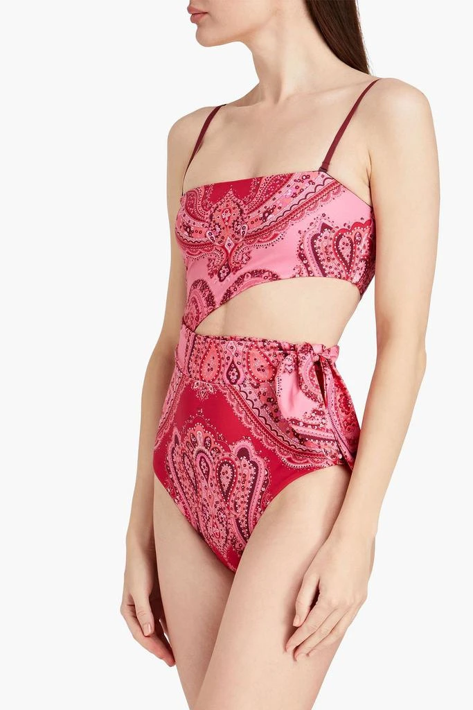 商品Zimmermann|Separates Sculpt cutout paisley-print bandeau swimsuit,价格¥1194,第5张图片详细描述