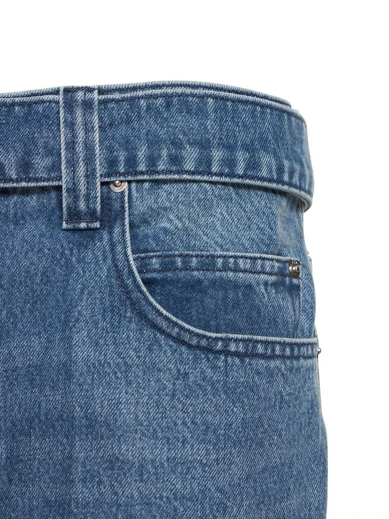 商品Alexander Wang|Raver Denim Cotton Wide Jeans W/ Belt,价格¥1853,第4张图片详细描述