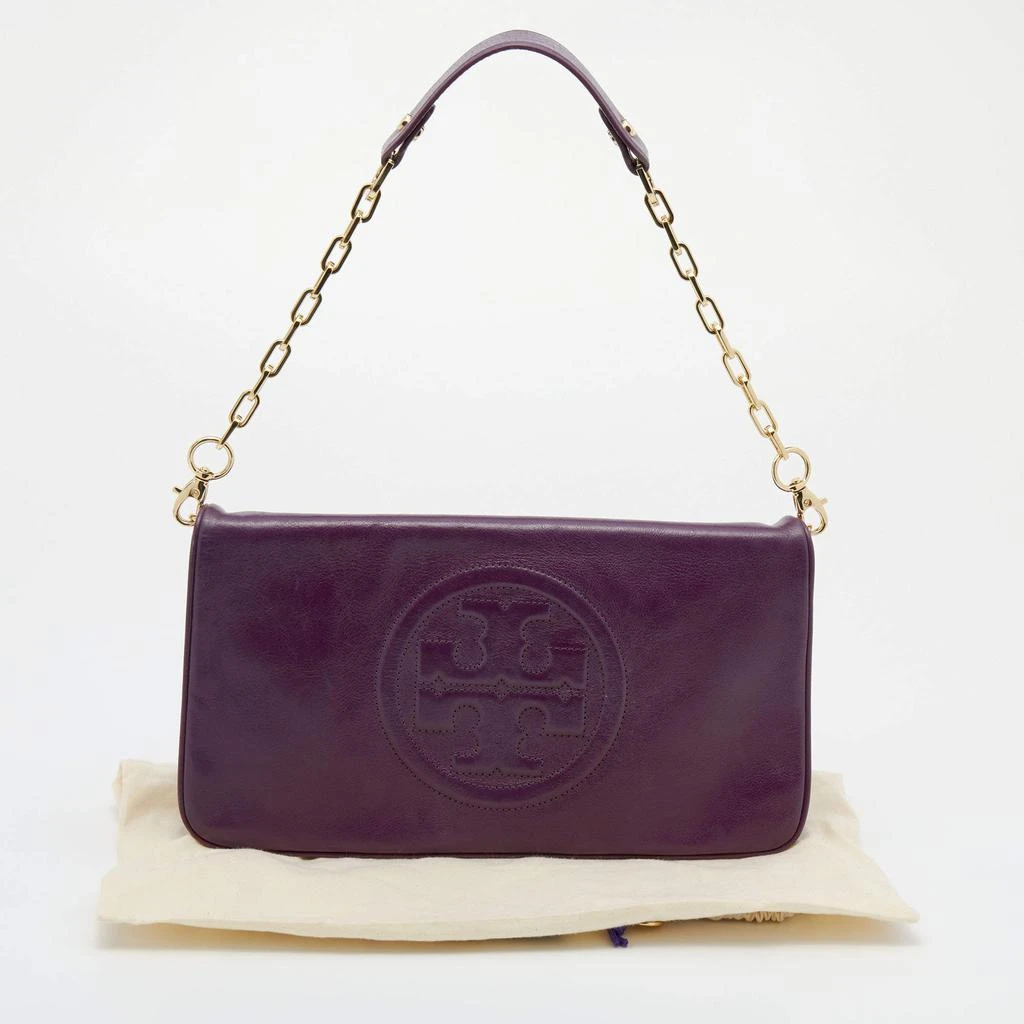 Tory Burch Purple Leather Reva Bombe Chain Clutch 商品