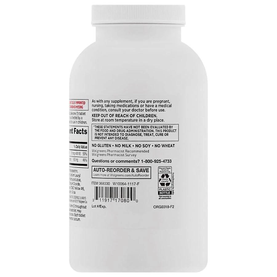 商品Walgreens|Calcium 600 mg + D3, Tablets,价格¥112,第2张图片详细描述