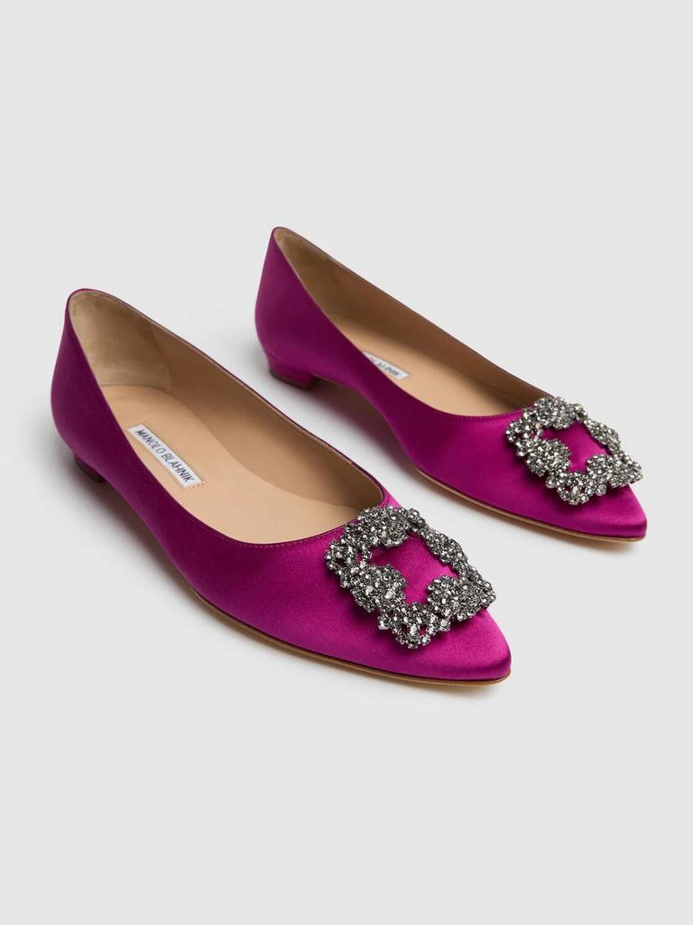 商品Manolo Blahnik|10mm Hangisi Silk Satin Flats,价格¥8385,第2张图片详细描述