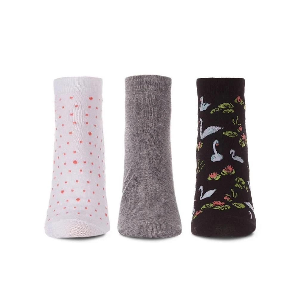 商品Memoi|Women's 3 Pair Pack Swan Socks Set,价格¥104,第2张图片详细描述