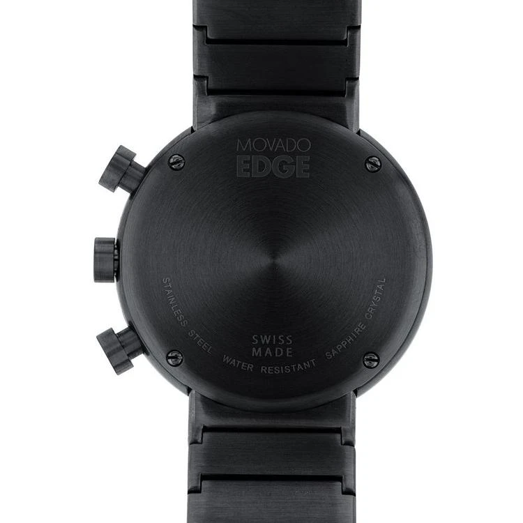 商品Movado|Men's Swiss Chronograph Edge Black PVD Stainless Steel Bracelet Watch 42mm 3680011,价格¥6635,第3张图片详细描述
