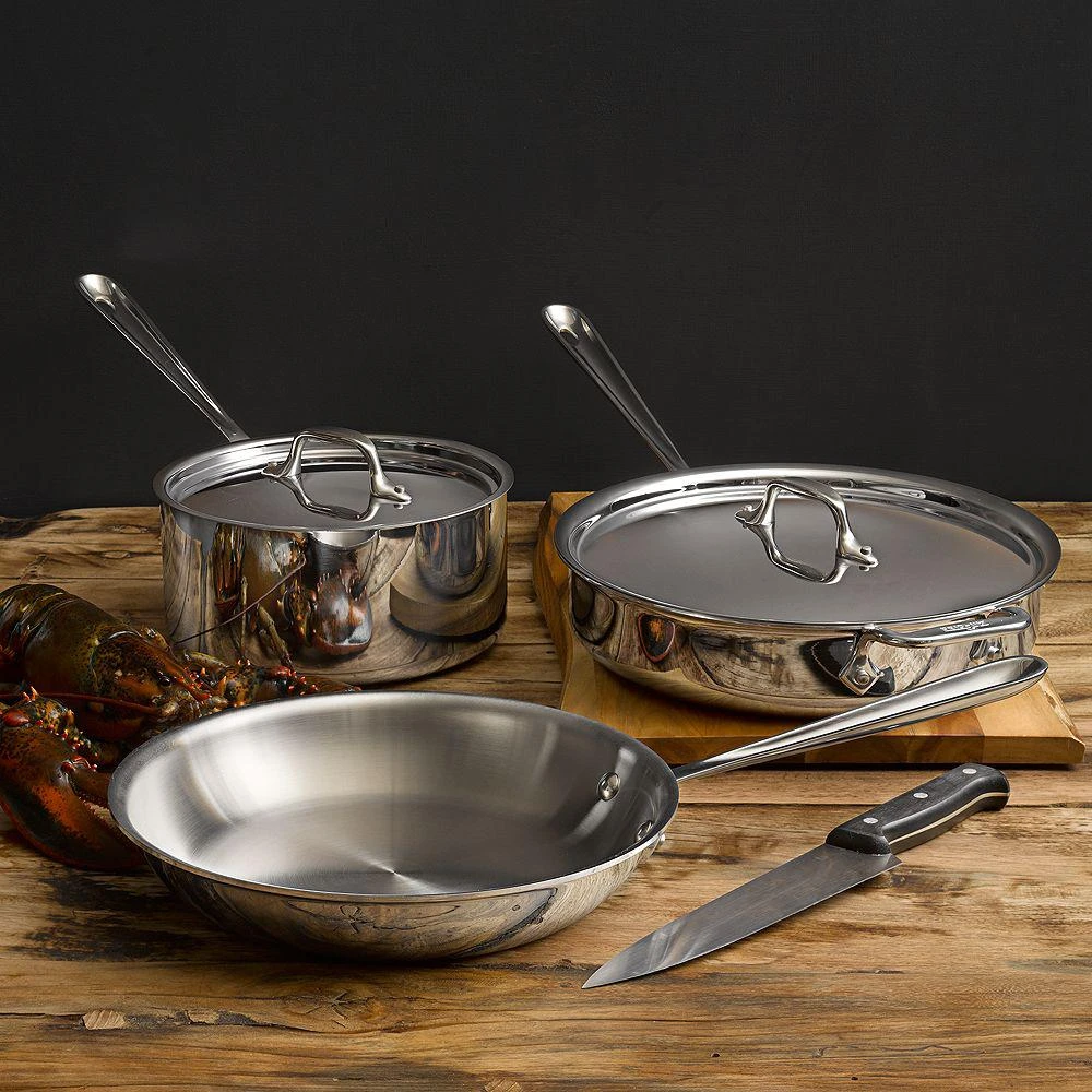 商品All-Clad|Stainless Steel 5-Piece Cookware Set,价格¥2991,第1张图片