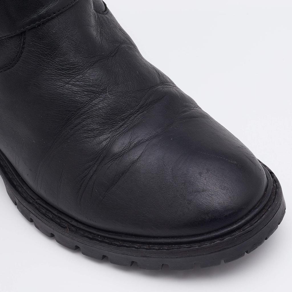 Fendi Black Leather Combat Ankle Boots Size 37商品第7张图片规格展示
