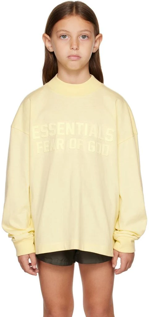 商品Essentials|Kids Yellow Logo Long Sleeve T-Shirt,价格¥193,第1张图片