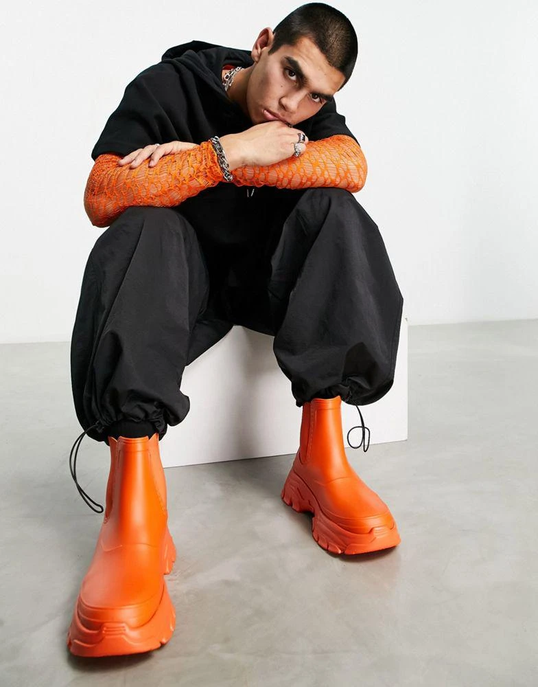 商品ASOS|ASOS DESIGN wellington boots in bright orange,价格¥231,第4张图片详细描述