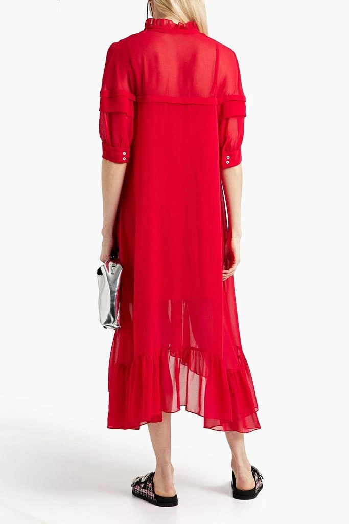 商品Sandro|Ruffled georgette midi dress,价格¥586,第3张图片详细描述