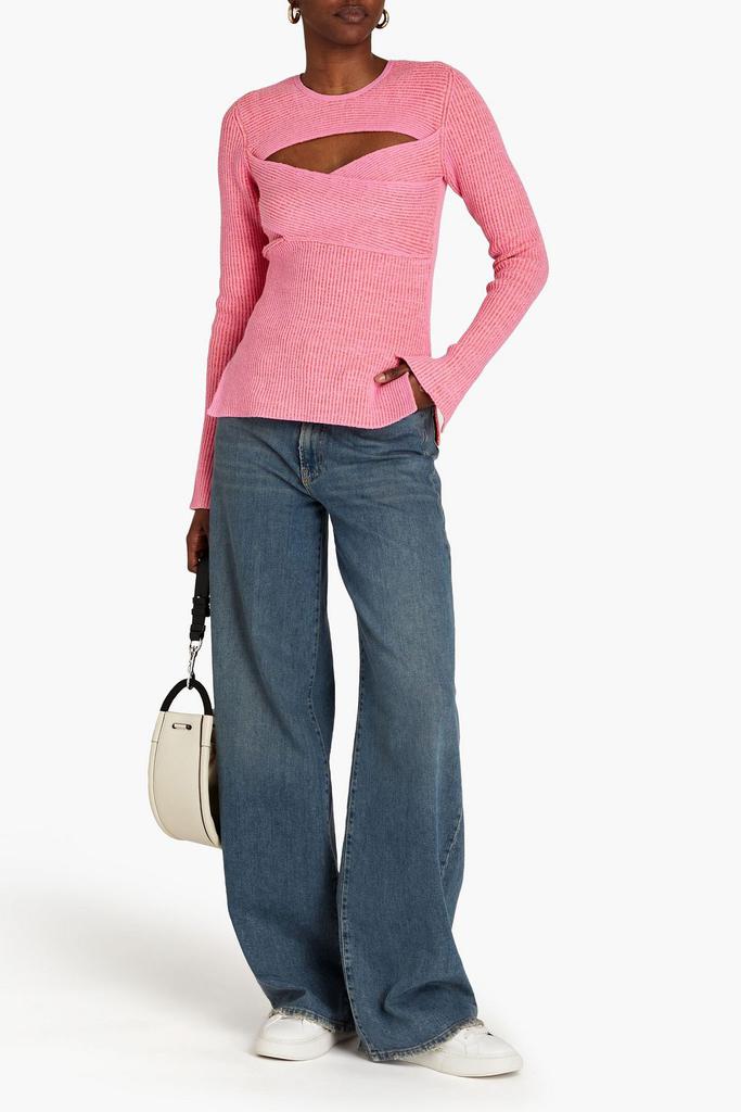 Cutout ribbed cotton-blend sweater商品第2张图片规格展示