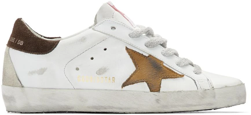 商品Golden Goose|White & Brown Star Superstar Sneakers,价格¥4395,第1张图片