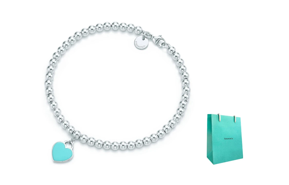 商品[国内直发] Tiffany & Co.|蒂芙尼 Return to Tiffany 系列 日韩甜美 925银 直径4毫米 925银 手链 女款 银色,价格¥3060,第2张图片详细描述