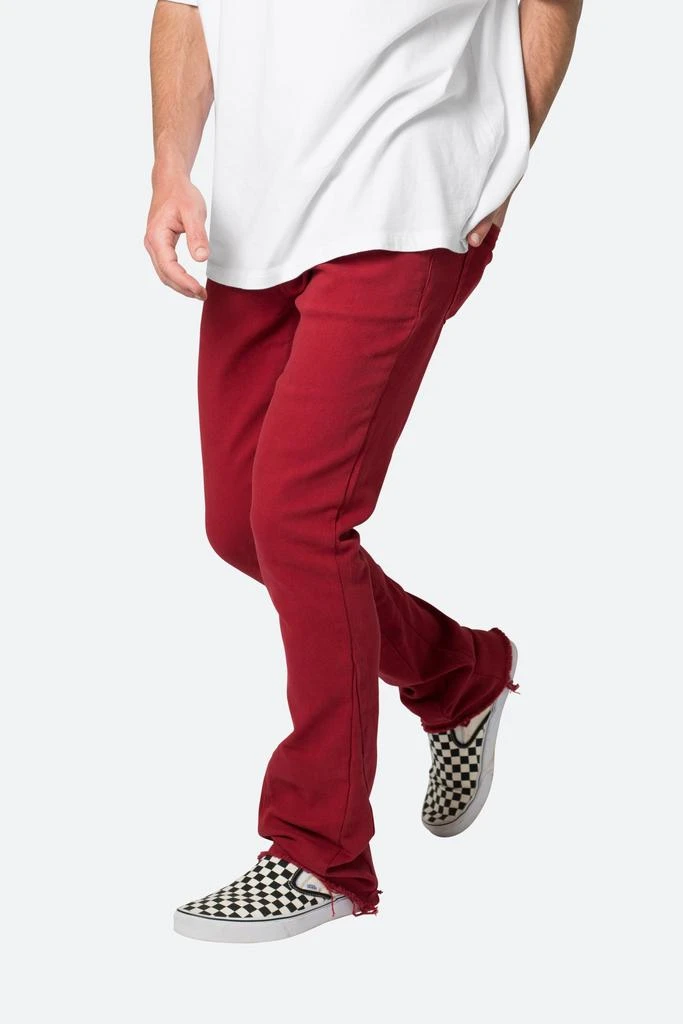 Twill Slim Stacked Pants - Burgundy 商品