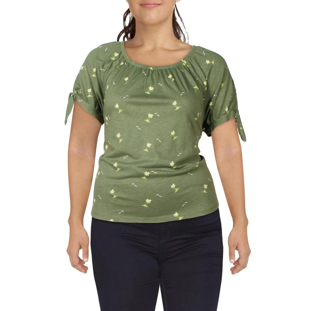 商品Style & Co|Style & Co. Womens Printed Off The Shoulder T-Shirt,价格¥92,第1张图片