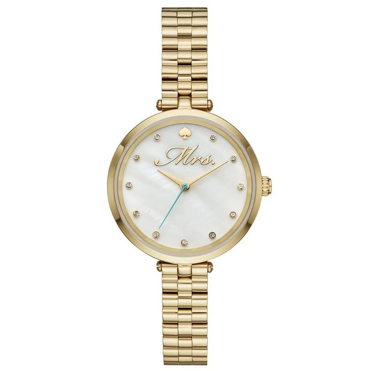 商品Kate Spade|Women's Holland Gold-Tone Stainless Steel Bracelet Watch 34mm,价格¥842,第1张图片