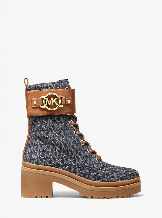 商品Michael Kors|Rory Denim Logo Jacquard Combat Boot,价格¥952,第2张图片详细描述