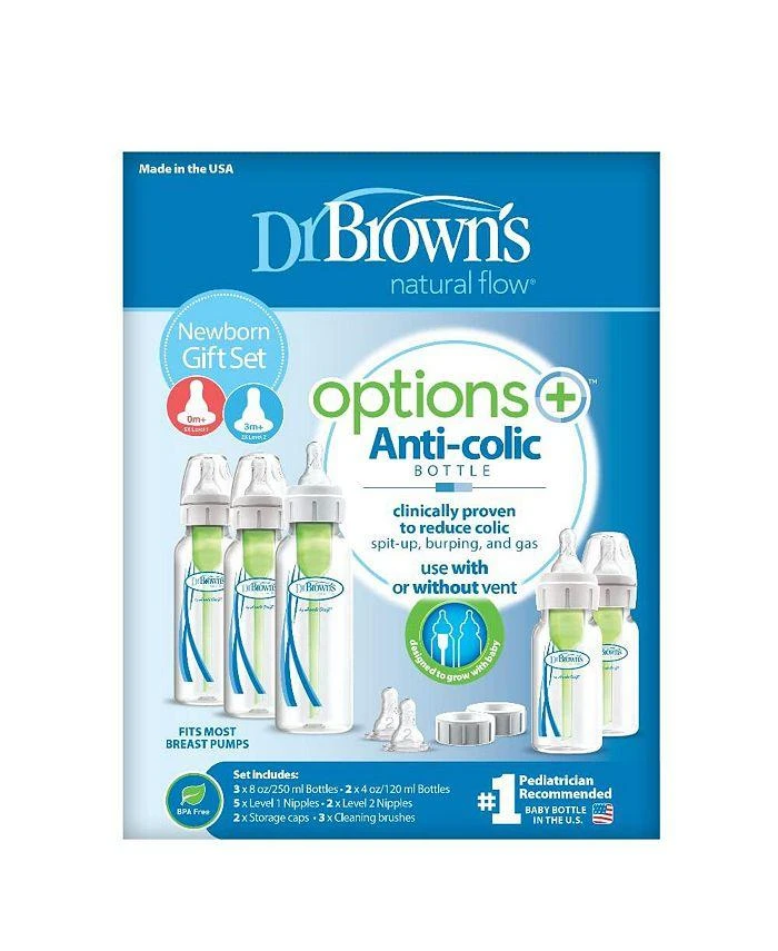 商品Dr. Brown's|Anti-Colic Options+ Baby Bottle Newborn Feeding Set, 17 Pieces,价格¥247,第3张图片详细描述