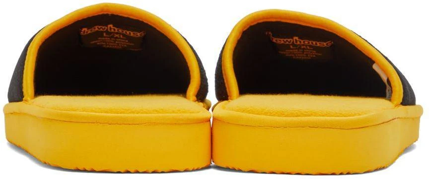 商品Drew House|SSENSE Exclusive Black & Yellow Scribble Slippers,价格¥156,第2张图片详细描述