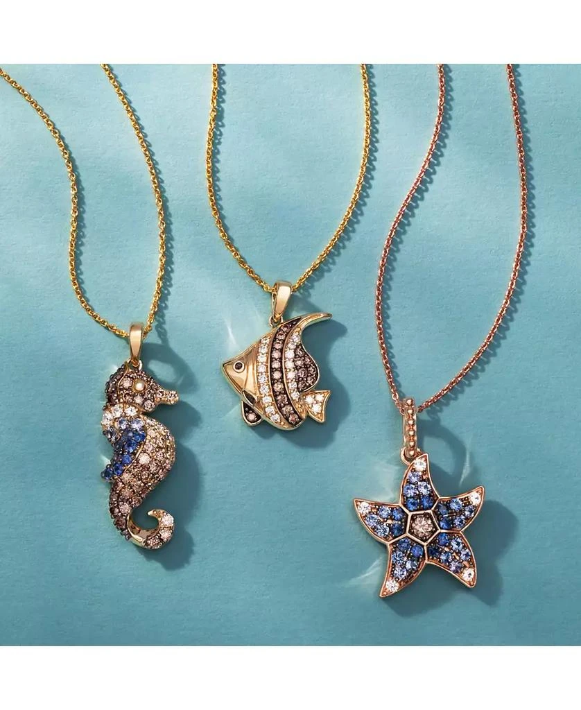 商品Le Vian|Multi-Sapphire (5/8 ct. t.w.) & Chocolate Diamond (1/20 ct. t.w.) Starfish Pendant Necklace in 14k Rose Gold, 18" + 2" extender,价格¥6544,第4张图片详细描述