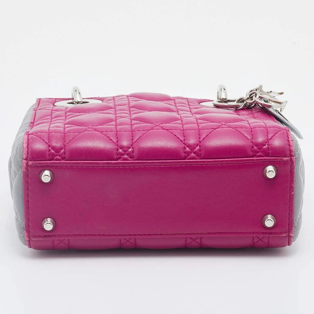 Dior Pink/Grey Cannage Leather Mini Lady Dior Tote 商品