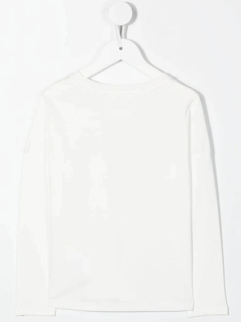商品Chloé|Chloé Kids White Long-sleeved T-shirt With Marbled Logo,价格¥756,第2张图片详细描述