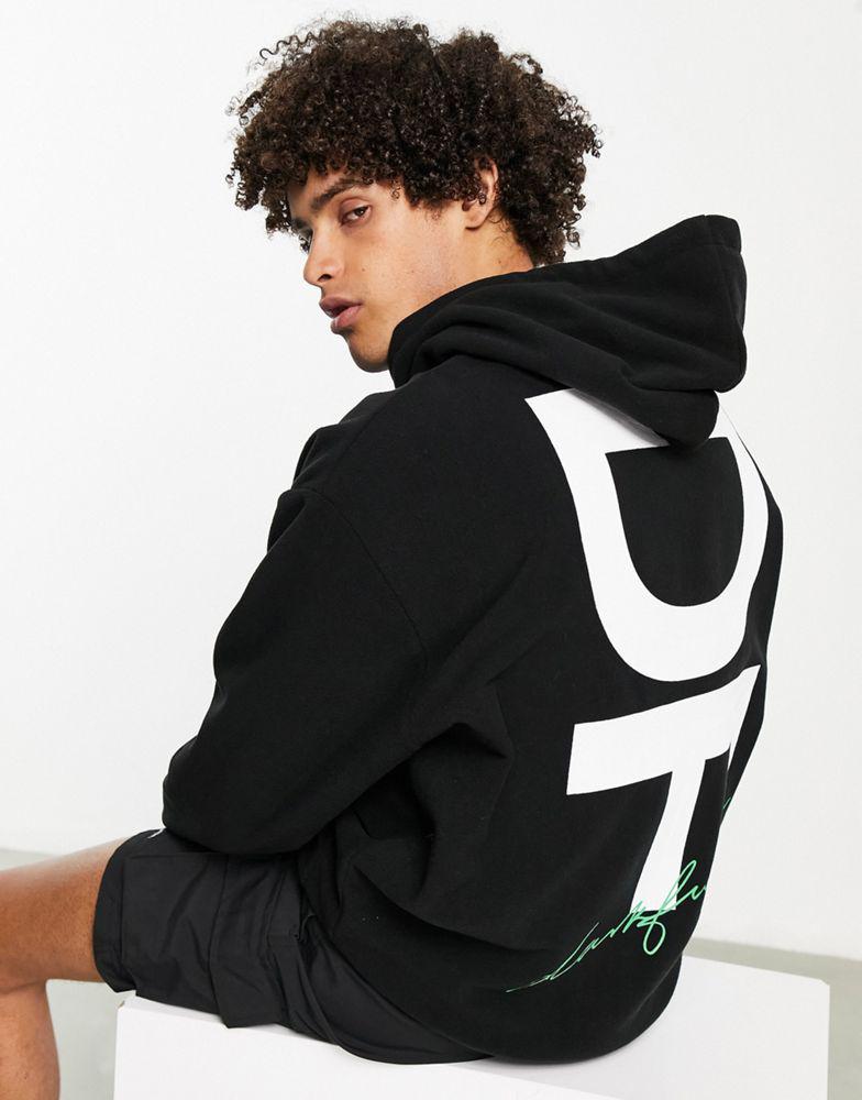 ASOS Dark Future oversized hoodie in polar fleece with large back print in black商品第3张图片规格展示
