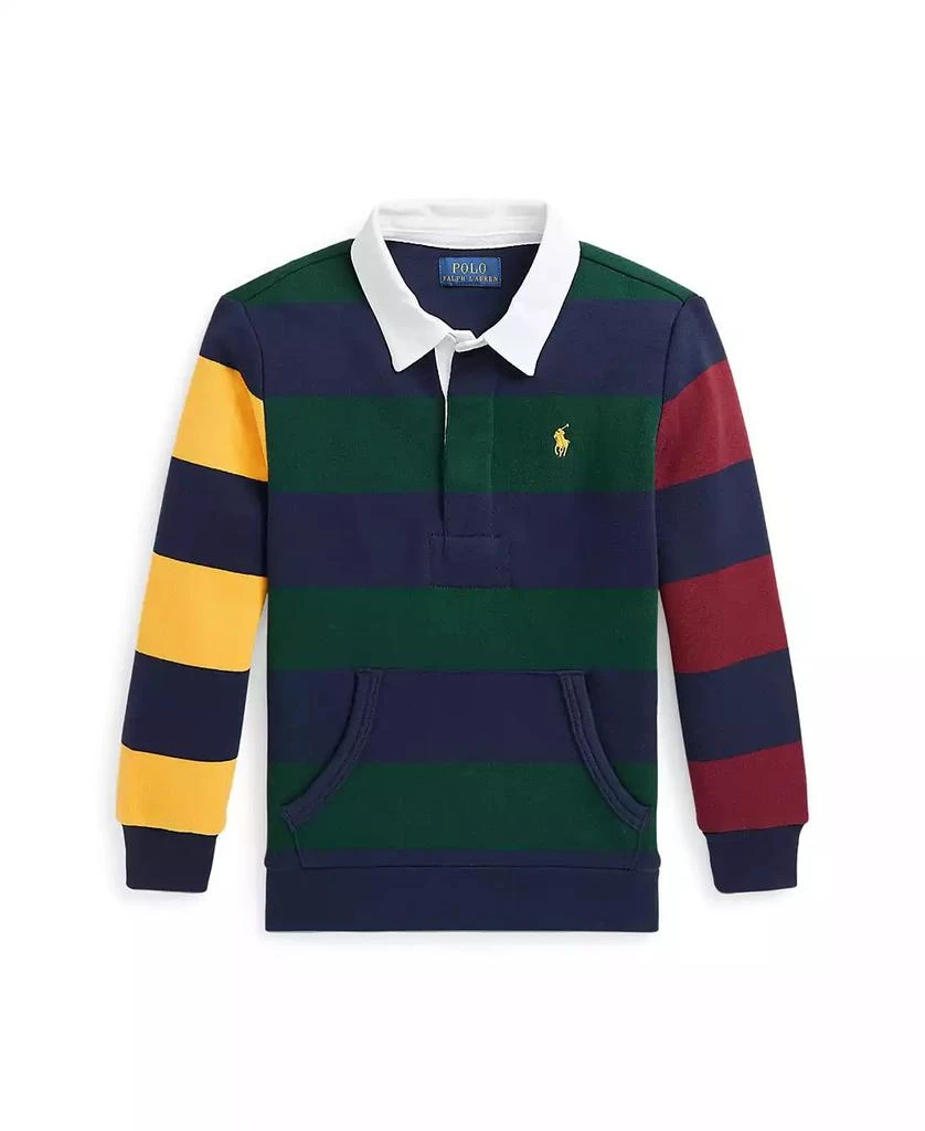 商品Ralph Lauren|Toddler and Little BoysStriped Fleece Rugby Sweatshirt,价格¥389,第1张图片