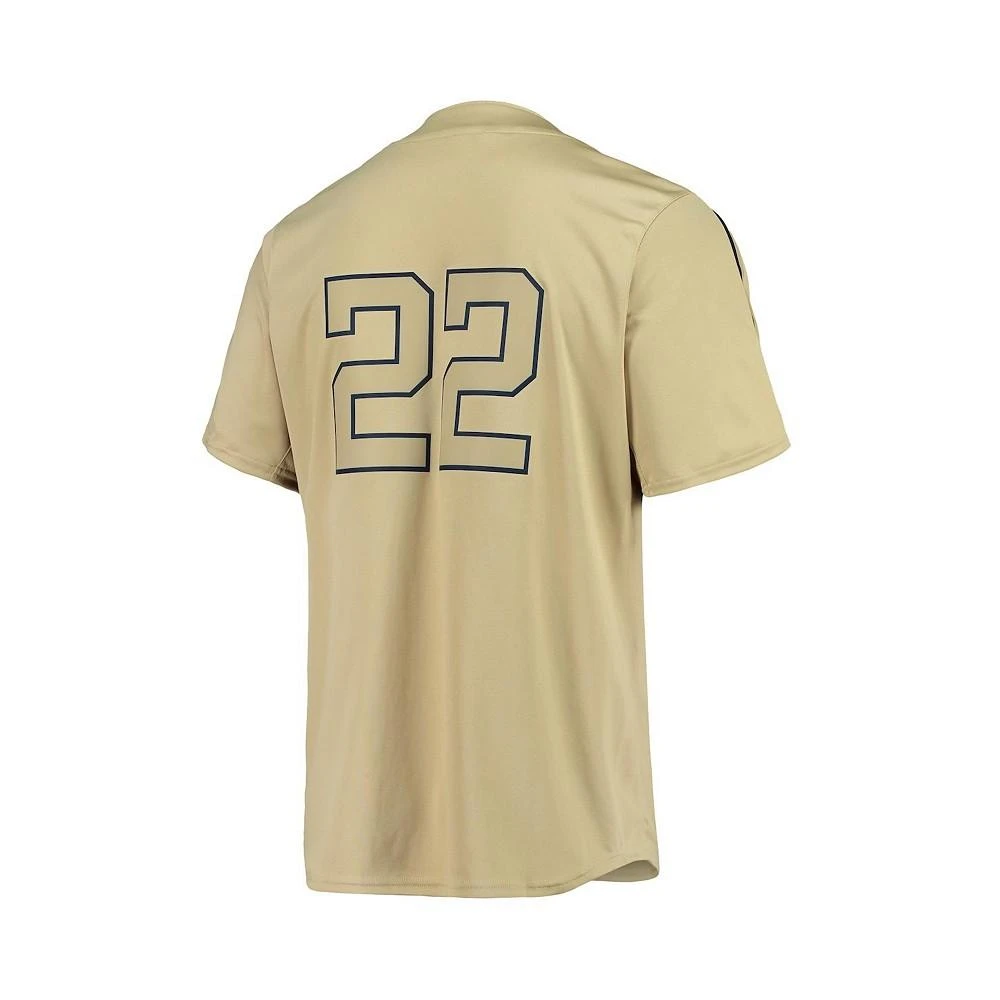商品Adidas|Men's #22 Gold Georgia Tech Yellow Jackets Button-Up Baseball Jersey,价格¥601,第4张图片详细描述