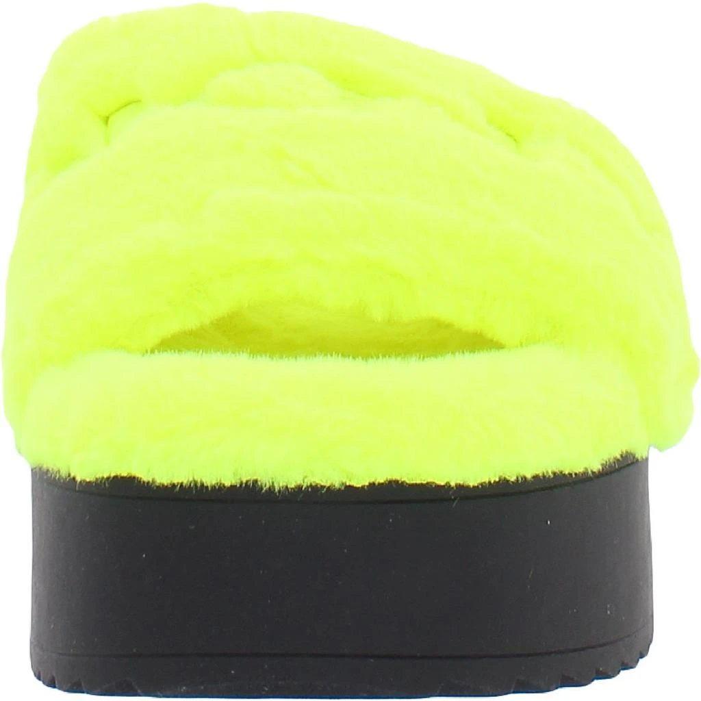 商品DKNY|DKNY Womens Palz Faux Fur Fluorescent Slide Slippers,价格¥266,第4张图片详细描述