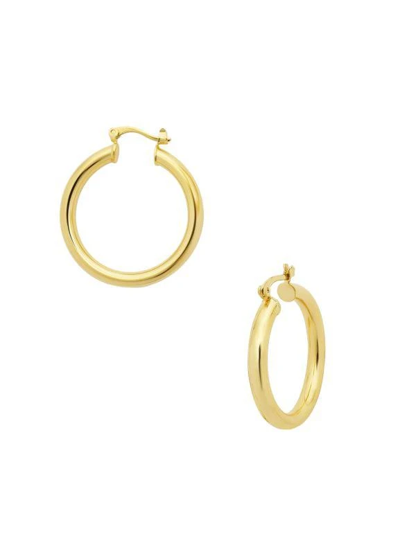 商品Sterling Forever|14K Goldplated Brass Hoop Earrings,价格¥150,第1张图片