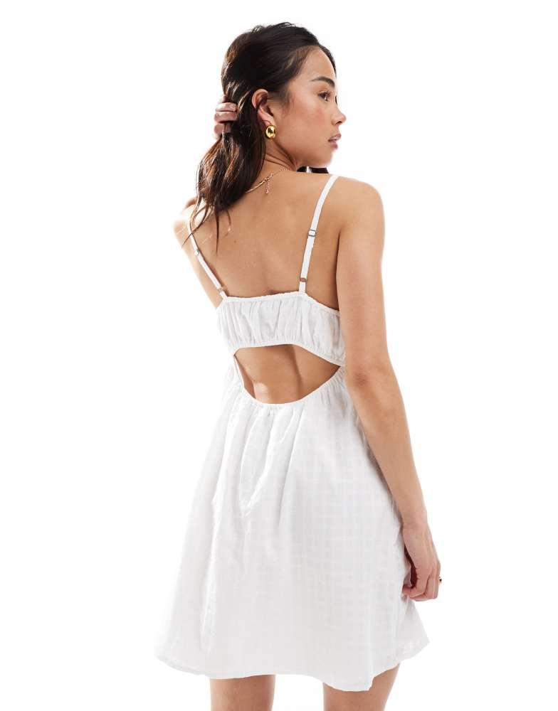 Women's Babydoll Mini Dress in White Size XL TALL from Hollister