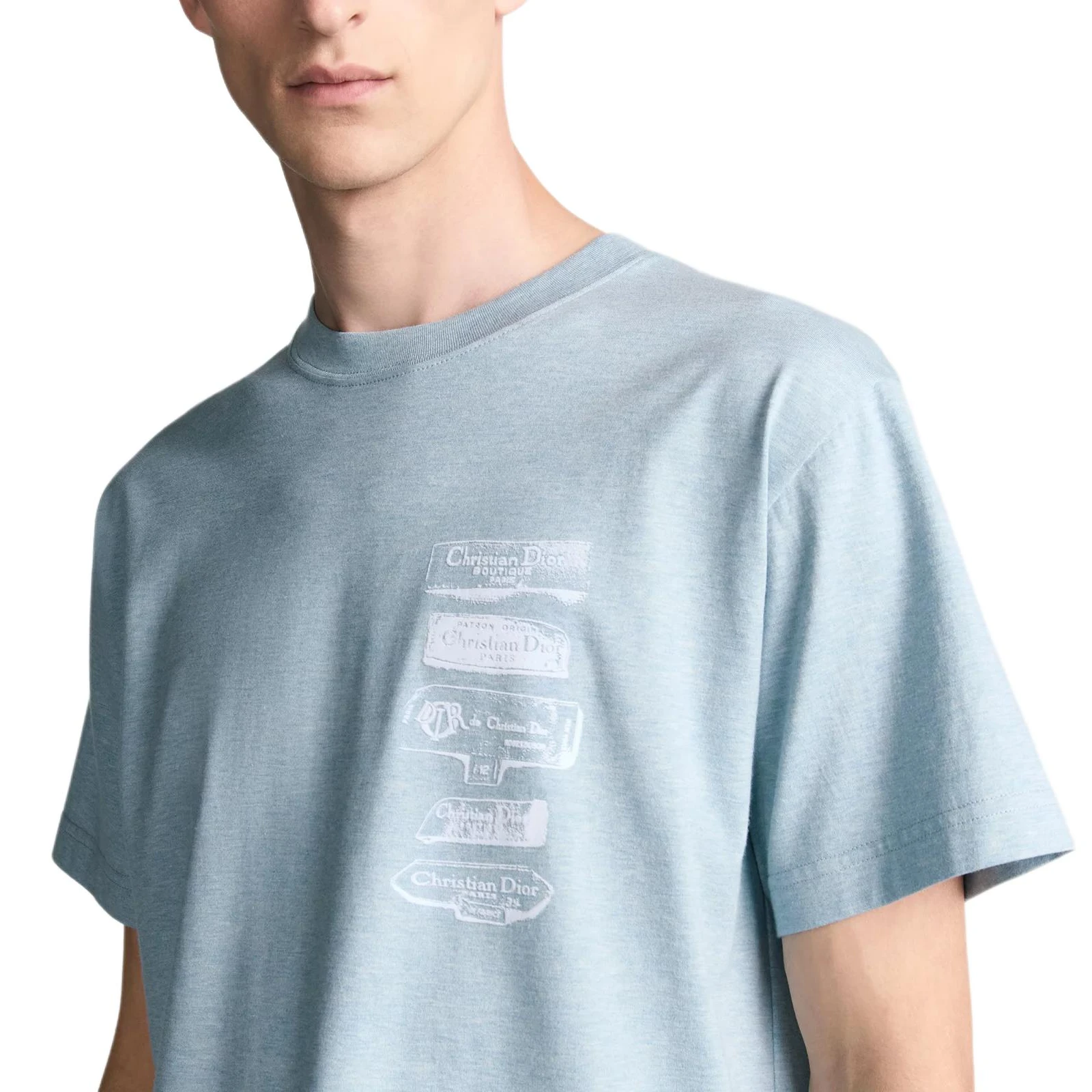 商品[国内直发] Dior|迪奥 FW24 圆领直筒短袖T恤 男款 蓝色,价格¥7502,第5张图片详细描述
