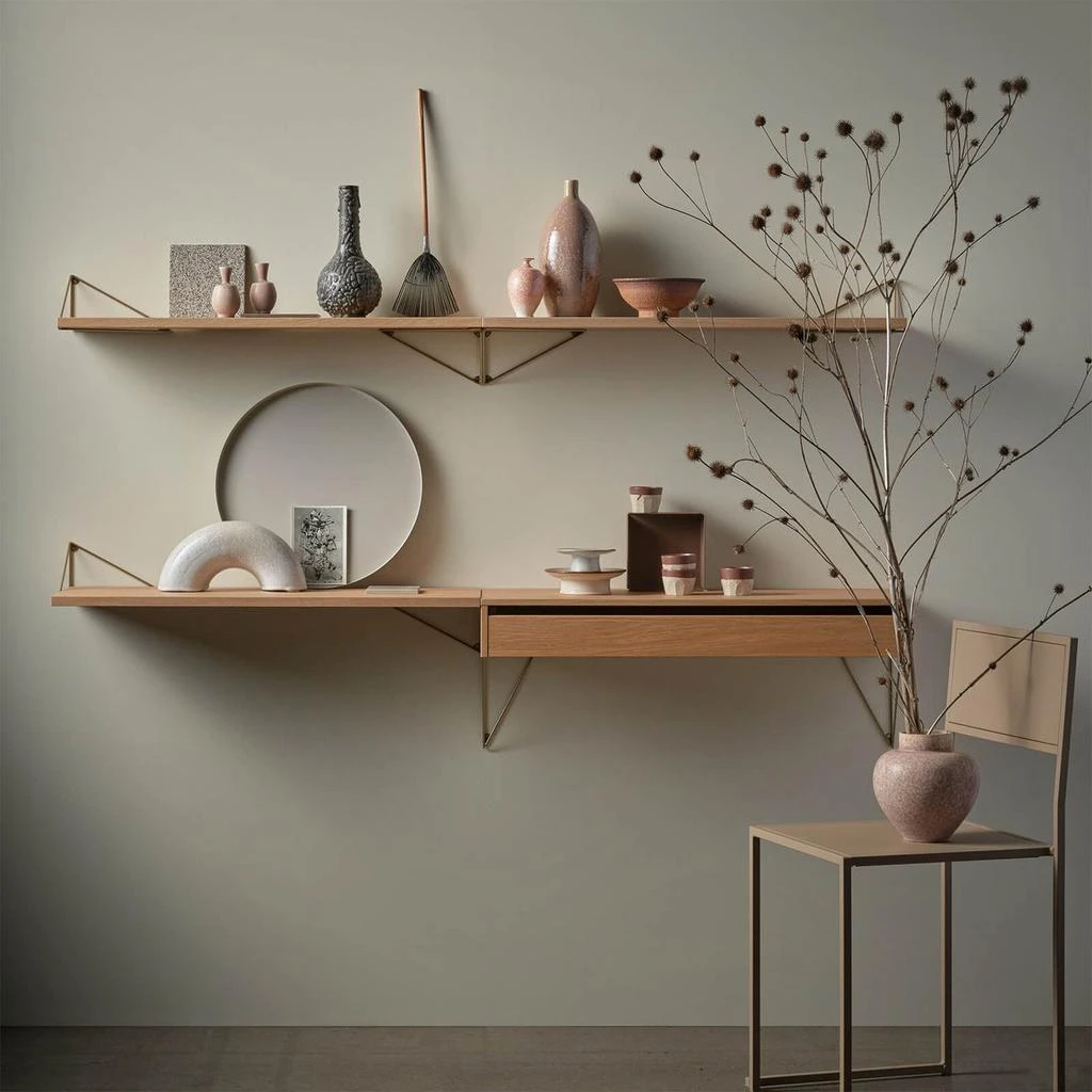 商品Maze Interior|Maze Interior Pythagoras Shelf Brackets - Brass Matte - 2 Pack,价格¥452,第2张图片详细描述
