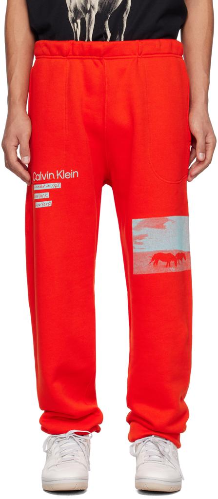 Orange Printed Lounge Pants商品第1张图片规格展示