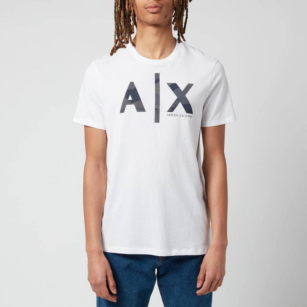Armani Exchange Men's Camo Ax Logo T-Shirt - White商品第1张图片规格展示