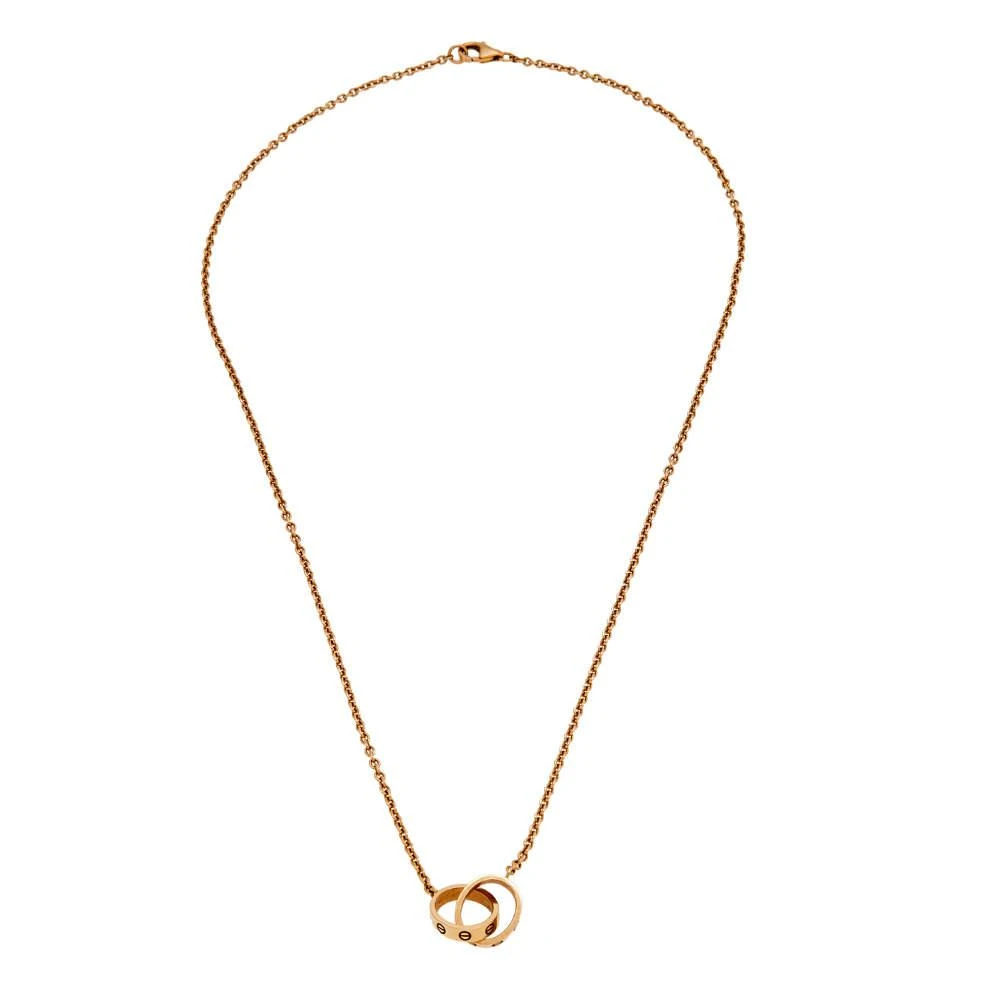 商品[二手商品] Cartier|Cartier Love Interlocking Loop 18k Rose Gold Necklaces,价格¥9930,第2张图片详细描述