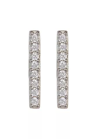 Swarovski Crystal Bar Studs Silver商品第1张图片规格展示