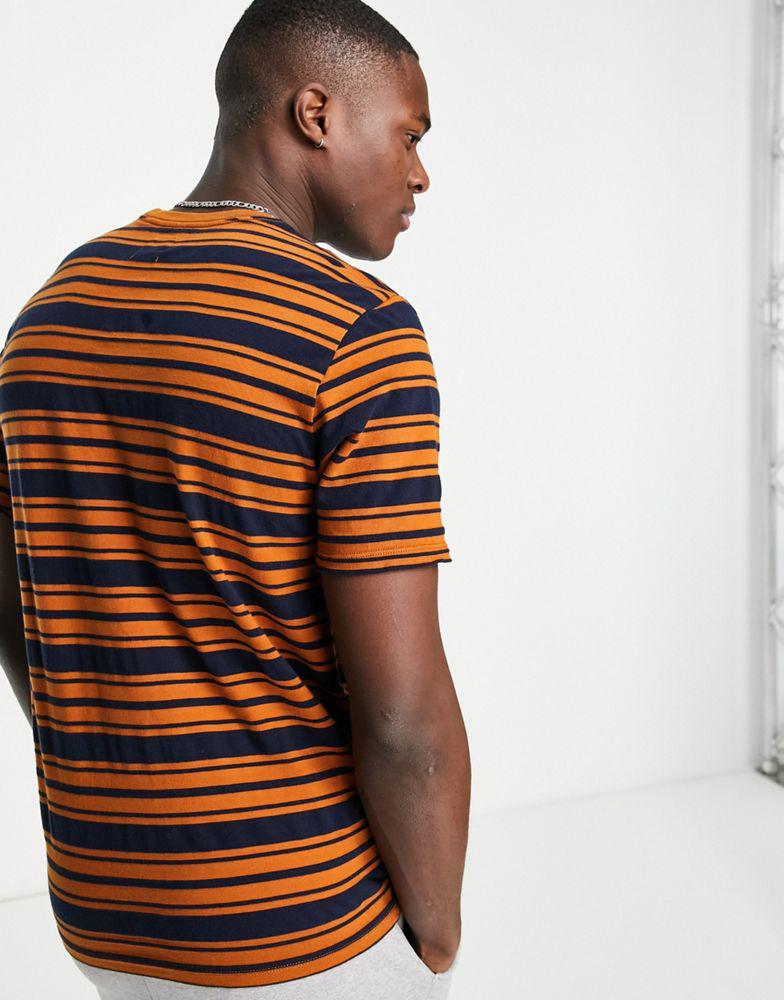 Levi's striper t-shirt in navy/orange with small logo商品第2张图片规格展示
