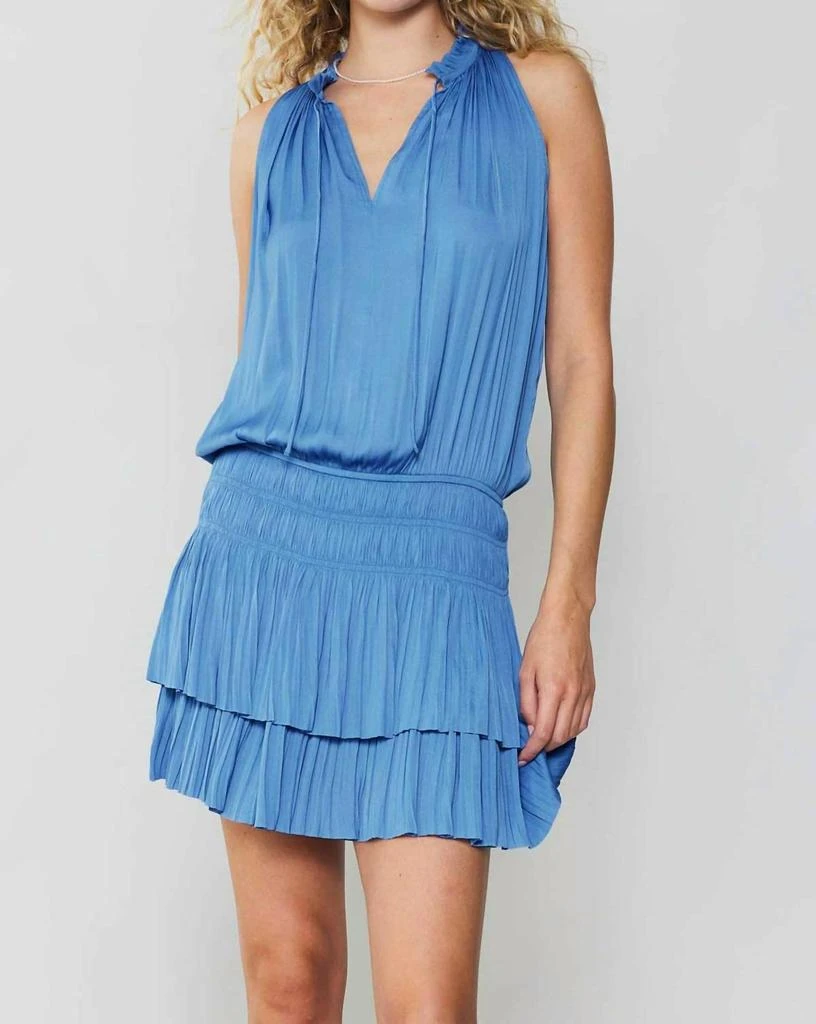 商品current air|Cara Pleated Mini Dress In Faded Blue,价格¥434,第1张图片
