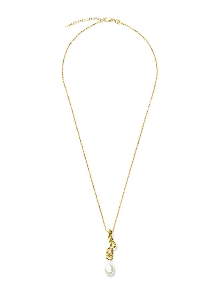 商品Missoma|Molten Pearl 18K Gold-Plate & Baroque Pearl Pendant Necklace,价格¥1561,第1张图片