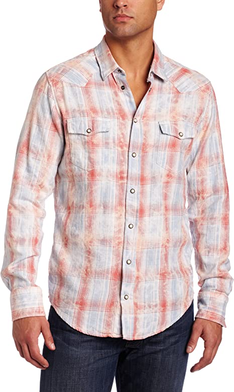 HUGO BOSS 男士橙色灰色格纹棉质休闲长袖衬衫 EDA-50184359-407商品第1张图片规格展示