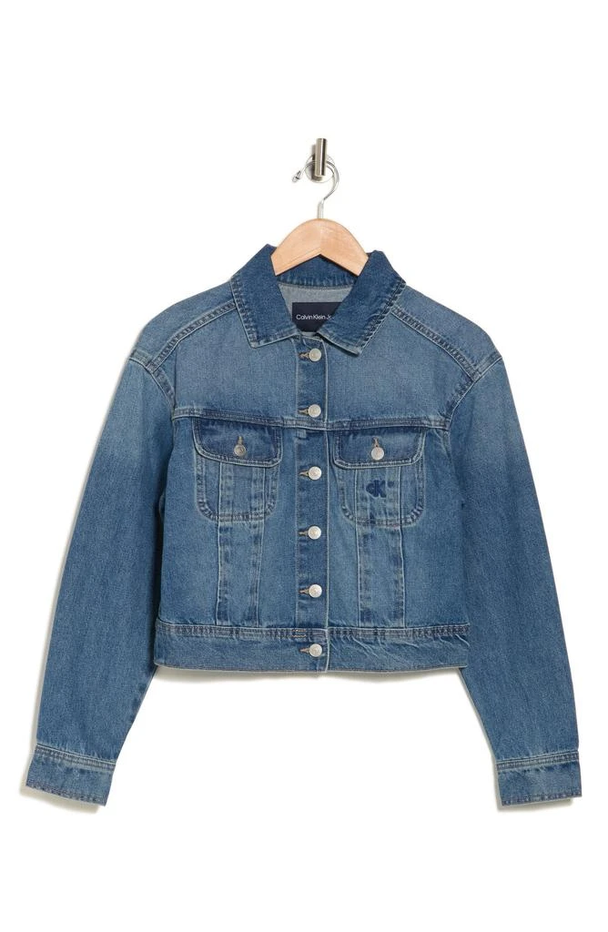 商品Calvin Klein|Crop Denim Trucker Jacket,价格¥338,第3张图片详细描述